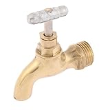 DealMuxメタルウォッシュシンク流域の水の蛇口タップ1 / 2BSPおねじゴールドトーン