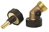 Brass Gooseneck Garden Hose Shut Off Valve Connector and Jet Sweeper High Pressure Spray Nozzle [並行輸