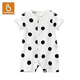 anglebay ベビー服 子供服 ロンパース 半袖 綿 ドット柄 (73cm(6~9ヶ月))