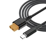 CNCTWO(コネクトツー) USB Type-C オス- XT60メス 変換ケーブル, 100W PD3.0対応, 1メートル, 20V/5A, ドローン・ラジコン用電源ケーブル, ナイロン編組