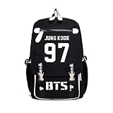 韓流グッズ VIP 可愛 BTS 防弾少年団 Bangtan Boys 花様年華Young Forever JUNG KOOK 97 ファッション バッグ リュックサック (ブラック)