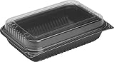 Solo Foodservice 919017-PM94 Hinged Carryout Boxes, 11.5 x 8, Black/Clear (Pack of 100) by Solo Food