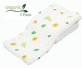 Binztec ベビーバスタオル 柔らかく 天然有機コットン6層ガーゼ (花)