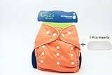 LINGZHI 新型サイズ可調整おむつカバー 通気性綿 快適 1枚入 (カラー:オレンジ）
