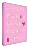 Feel Good Art Thick Nursery Canvas Gift ABC, I Love You (A2, Pink) by Feel Good Art