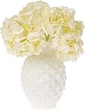 ルナ バザール フリルパイナップル デザイン ミルクガラス 花瓶（6インチ ホワイト）(ホワイト)【並行輸入品】+NONOKUROオリジナルミニミニクロス
