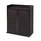 JKプラン Calcite シューズボックス ムレなく風通りのよいルーバー式 幅75cm ダークブラウン SGT-0102-DB