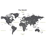 DECOWALL モダングレー 世界地図 ウォール ステッカー デコ (大) DL-1509G