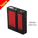 LANケーブルテスター，C-Timvasion RJ45/RJ11 兼用 LANケーブル/電話線 測定器 電話線 電気 通信 工事