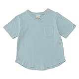 プティマイン（petit main） 胸ポケットつきVネックTシャツ【グリーン/110(004)】