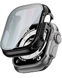 TEIQ アップルウォッチ カバー ケース 49mm 硬度10H 日本製旭硝子 【 ウルトラ Ultra Ultra2 対応】 49ミリ (01.シャイニーブラック)