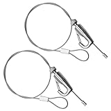 ピクチャーレールワイヤー 0.5m 2本セット – ステンレスループワイヤー（1.5mm）– 額縁 吊り下げ金具 絵画用壁掛けフック対応 – ピクチャー レールワイヤー 吊り金具 落下防止 (長さ0.5m--2本セット)