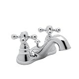 Rohl AC95X-APC-2 Cisal Low Lead Centerset Bathroom Faucet with Metal Cross Handles and Pop-Up, Polis