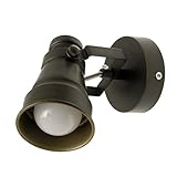 ReUdo ヴィンテージデザイン スポットライト 壁付・天井付兼用 E17ソケット BR992【ブロンズ】(LED電球6.5W電球色付き)