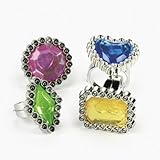 1 X Lot of 72 Colorful Rhinestone Rings Girl Party Favors by Oriental Trading [並行輸入品]