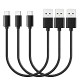 USB Type C ケーブル 0.5m 短い 3本セット【3A出力で超急速充電 USB2.0準拠品 】タイプC (USB A to USB C)ケーブル 高耐久TPE素材 スマートフォン/タブレット/ゲーム機のタイプｃ機種に対応(ブラック)