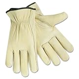 MCR安全3211 X L Grain Cowフルレザードライバ選択Gradeメンズ手袋with Keystone親指とブラウンコットンHemmed、クリーム、XL、1-pair by MCR Saf