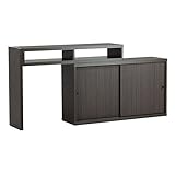 arne テレビ台 コーナー ハイタイプ 伸縮 完成品 パソコンデスク キャビネット T+D 105S引戸 ダークブラウン