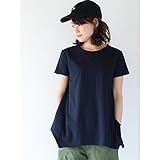 Pearls　マタニティママから授乳ママまで♪ 変形ドレープヘムデザインの 授乳口つきTシャツ (dark navy)