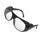 黒いプラスチックアームズ透明なスクエアレンズダストシールド付きゴーグル