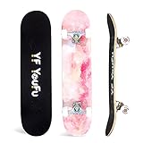 【限定花柄】 スケートボード スケボー 31インチ 完成品 ABEC9ベアリング 95Aハードウィール 楓木 メープル デッキ スケボー コ