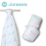 aden + anais (エイデンアンドアネイ) おくるみ 1枚 箱入り 出産祝い アフガン ベビー用品 ベビーギフト (M Jurassic) [並行輸入品]