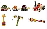 5 Pieceベビー木製Rattles and Cars Toys Set :モデルrw-gl005