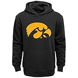 NCAA Iowa Hawkeyes Boys " Primaryロゴ"パーカー、ブラック, Large ( 14 – 16 )