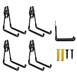 Hahaemallマルチサイズ拡張壁マウントユーティリティフックソリッドスチールTubular With Best Heavy Duty M/ Square hook/4set ブラック