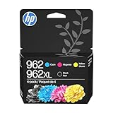HP (エイチピー) HP 962XL大容量ブラック HP 962シアン マゼンタ イエロー オリジナルインクカートリッジ 4個パック (3JB34AN)