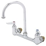 T&S Brass B-0331-CC Faucet, Wall Mount, 8 Centers, Swivel Gooseneck, 1/2 NPT Male Inlets by T&S Bras