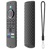 For Fire TV Stick 3rd Gen リモコンカバー ケース スティックファイヤー リモコン ケース For Fire TV Stick 4K 2021/Stick 4K MAX リモートカバー 衝撃防止 保護ケース 滑り止め シリコン製 ストラップ付き 1本入 (ダークグレー)