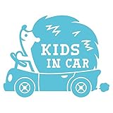 imoninn KIDS in car ステッカー　【シンプル版】　No.37　ハリネズミさん　（水色）