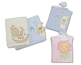 Baby 3D Fleece Blanket With Embroidery Pink - 75cm x 100cm by Snuggle Baby
