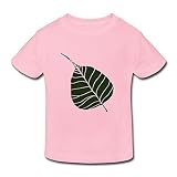 星 ２～６歳子供 半袖 男女兼用 葉 緑 仏教 お坊さん オリジナル ティー Tシャツ Pink 5-6 Toddler