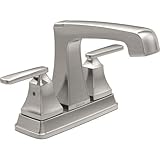 Delta 2564-SSTP-DST Ashlyn Two Lever Handle Centerset Bathroom Faucet with Plastic Pop-Up Drain, Sta