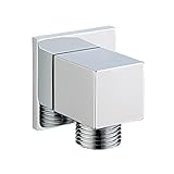 weirun Modern Bathroom正方形シャワーホースコネクター壁Supplyエルボコンセント注ぎ口、クロム