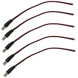 【5本セット】DCプラグケーブル【オス】　外径5.5mm/内径2.1mm DCプラグコード 22AWG 30cm