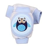 1対の赤ちゃん膝肘パッドレッグウォーマー幼児の膝プロテクター、ブルーフクロウ