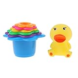 SONONIA 赤ちゃん　幼児　お風呂おもちゃ　かわいい　きしむ　動物　6つスタッキングカップ 7個セット