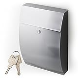 LOWYA （ロウヤ） ポスト 郵便ポスト 郵便受け 鍵付き サビに強いステンレス A4サイズも入る大容量 壁掛け 壁付け シルバー