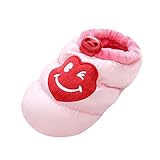 幼児用シューズ Hosam 子供用 ルームシューズ ナイロン 裏起毛 幼児用スリッパ 0－3歳 子供 部屋用 お出かけ用 お洒落 迅速かつ簡単に脱ぎ履き 履き心地のいい靴 (14cm, ピンク)