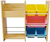 MAMENCHI 玩具箱&絵本木製ラック お部屋の雰囲気に合うナチュラル（組立簡単、多様な収納力）
