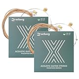 Zachary アコースティックギター弦 2セットパック 防錆コーティング 6弦セット 予備1E弦付き フォークギター弦 長寿命 初心者向け