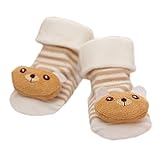 3組 ノンスリップ新生児幼児靴下快適な暖かいノンスキッドストッキングベビーバースデーギフト6-12ヶ月-A10