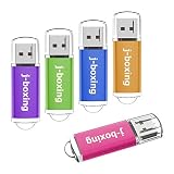 5個セット 1GB USBメモリ J-boxing キャップ式 USBフラッシュメモリ フラッシュドライブ USB 2.0スティック（五色：紫、緑、青、オレンジ、ピンク）