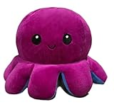 特大、巨大タコぬいぐるみ、大きなタコぬいぐるみ、アナログタコぬいぐるみ、タコ ぬいぐるみ 巨大 リバーシブル表情変化、タコぬいぐるみ両面 (30cm,B)