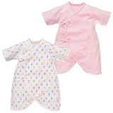 西松屋 [EFD] 2枚組コンビ肌着（うさぎ・ぞう） 【新生児50-60cm】　ピンク