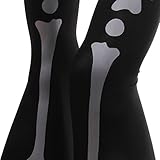Lovoski 2ピース入り　スケルトンの骨　ガイコツ　髑髏　黒　ソックス　レギンス　ストキング　靴下　仮装パーティー　伸縮性