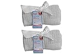 Pair of 100% Pure Cotton Cellular Baby Blanket for Pram Cot Bed Moses Basket Crib in Blue Pink or Wh